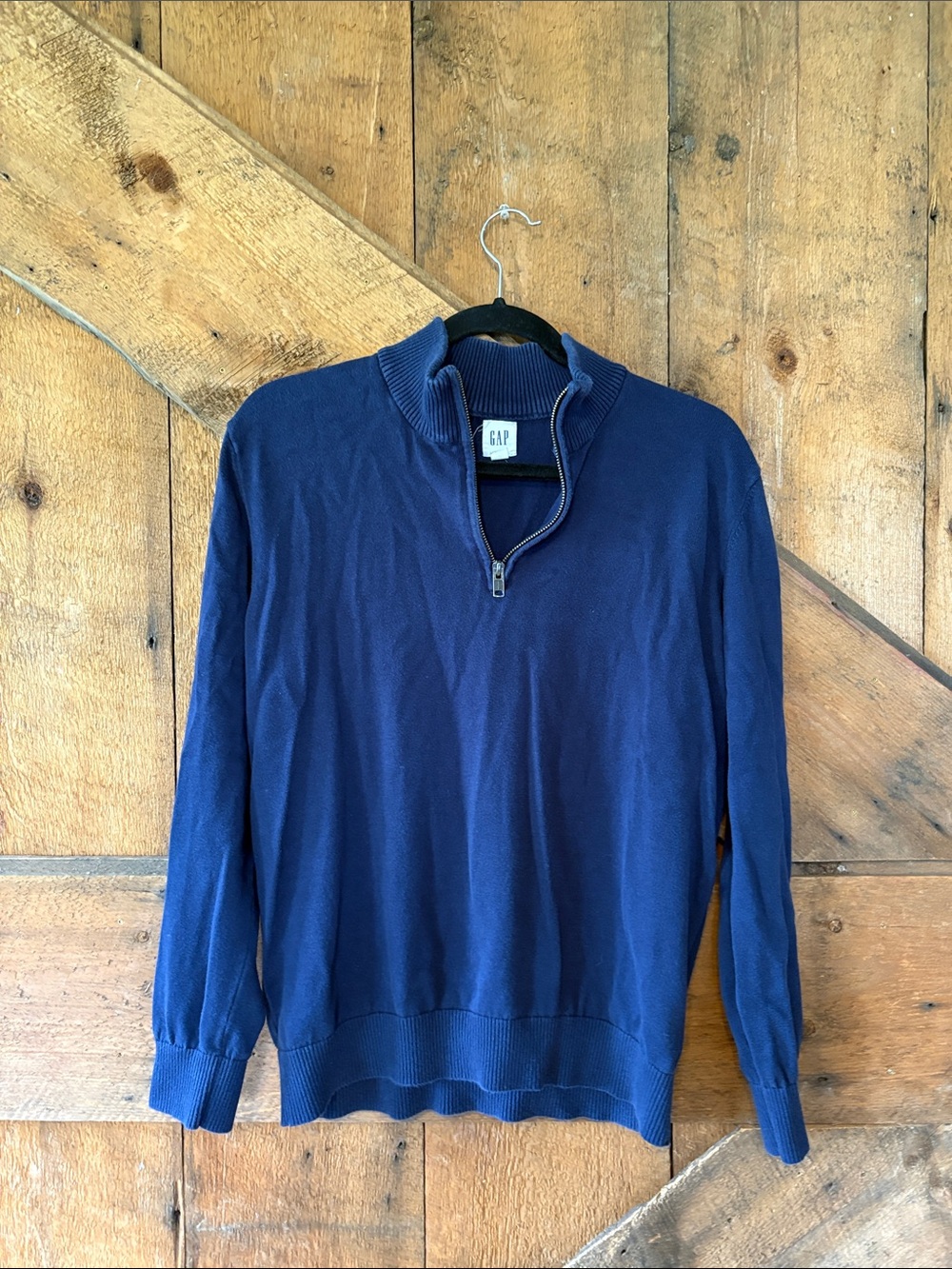 GAP Men's Navy Blue Half-Zip Sweater